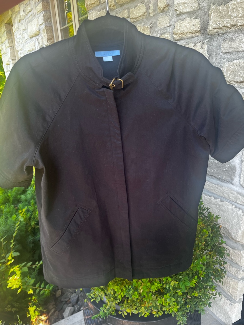 Black Zip-Front Cotton Jacket M Like New